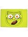 One Piece Self Suction Non Slip Silicone Placemat and Bowl For Kids Fit most Highchair Trays, yellow green Owl Feeding Mat by Switol