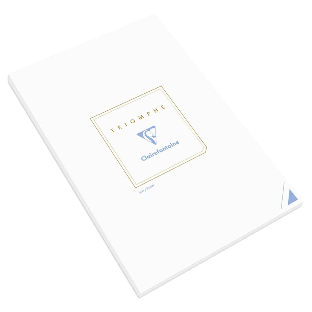 Clairefontaine 6170C - Triumph Writing Pad 50 Plain Sheets - Size: A4-21x29.7 cm - 90g/m² - White Colour - Brushed Vellum Paper - Manufactured in France