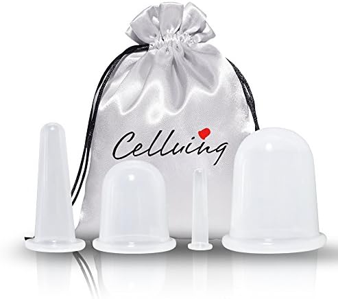 Anti Cellulite Cups Massage Vacuum Cupping Set Suction Therapy for Full Body, Anti Wrinkle, Anti-Aging, No Pain, Non-toxic, Great for Pain Relief, Loss Weight, 4Packs,Celluing