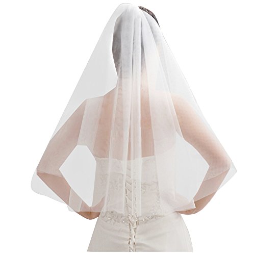 Pretty See Wedding Veil Holy Tulle Veil Bridal Wedding Veil with Comb for Wedding and Dress Collocation, White