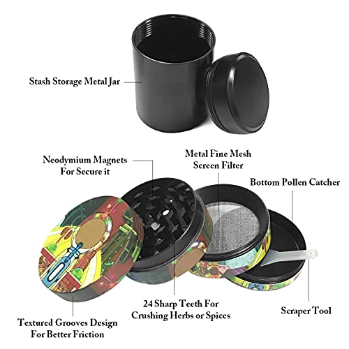 Metal Rolling Tray Combo Kit with Aluminum Herb Grinder Metal Crusher