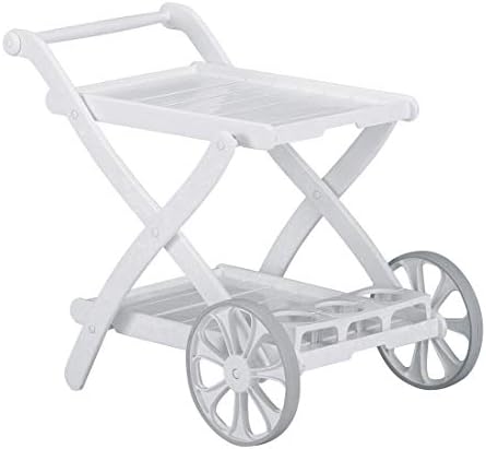Kettler KettaluxPlus Universal Serving Trolley Garden Plastic White Bar Trolley Outdoor Pool Trolley
