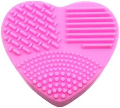 Geryy 1Pc Makeup Brush Cleaning Tool Washing Pads Silicone Makeup Brush Cleaner Mat Brush Cleansing Pad Scrub Pad For Home Travel (pink)