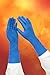 Adenna HER006 Hero 14 mil Powder-Free Latex Gloves, Extended Cuff, Medical Grade, Blue, Large, Box of 50