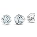 Gem Stone King 925 Sterling Silver Round 4MM Gemstone Birthstone Stud Earrings For Women Men