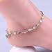 Women Girl Silver Cute Small Plum Flower Heart Chain Anklet Ankle Bracelet Barefoot Sandal Beach Foot