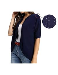 CURLBIUTY - Cárdigan de manga corta para mujer, informal, ligero, de punto