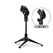 Moukey MMs-4 Universal Adjustable Desk Microphone Stand Portable Foldable Tripod Mic Desktop Stand with Small Plastic Microphone Clip For Sm57 Sm58 Sm86 Sm87 Blue YetiBlue Snowball iCE primary