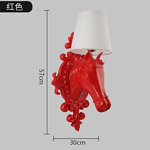 Avanthika E27 Wall Sconces Mounted Wall Bedroom Stair Wall Lights The Head Living Room Minimalist Creative Bedroom Aisle Horse Head Lamp Resin Bar Head