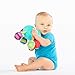 Sassy Grasp & Giggle Guy | Developmental Plush Toy for Early Learning | Squeak, Rattle and Chime | Attaches to Baby Gear for Travel