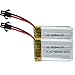 2 Pack 7.4V 500mAh H8C-10 Lithium Battery for JJRC H8C RC Quadcopter Spare Part Silver