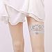 OURIZE Wedding Garters for Bride Lace Garter Belt Bridal Garter Set with Rhinestones (Blue)