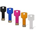 USB Flash Drives 5 Pack 64GB USB 2.0 Metal Thumb Drives K&ZZ Jump Drive Memory Stick Key Shape for Students,Office,Company- Multicolor