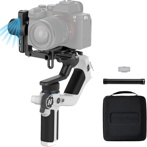 Feiyu SCORP Mini 2 [Official] Kit, 4-in-1 3-Axis Integrated AI Tracking Camera Stabilizer, 1200g Payload, Native Vertical Shooting, for SonyZV-1, Canon EOS 200D II, with Carry Case