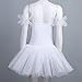 YiZYiF Women's Ballet Tutu Bustle Costume 3D Flower Swan Lake Dance Leotard Dress White X-Small