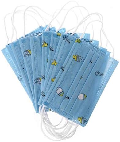 HNDHUI 10pcs Kids Disposable Medical Mouth Face Mask Anti-Dust Cover Ear Loop Tool (Blue)