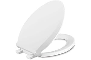CCBELLO Elongated Toilet Seat, Slow Close Quick-Release Hinges, Heavy Duty Soft Close, Oval(Oblong) Toilet Seat For Elongated Toilets, Quiet-Close Lid And Seat, Easy To Install And Clean, Never Loosen, White