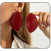 Chunky Statement Earrings for Women Red Resin Earring Irregular Geometric Drop Earring Oval Round Pebble Shape Earrings Fashion Jewelry Accessary
