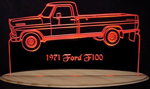 1971 Pickup F100 Truck Acrylic Lighted Edge Lit 11-13" LED Sign / Light Up Plaque 71 VVD3 Full Size USA Original