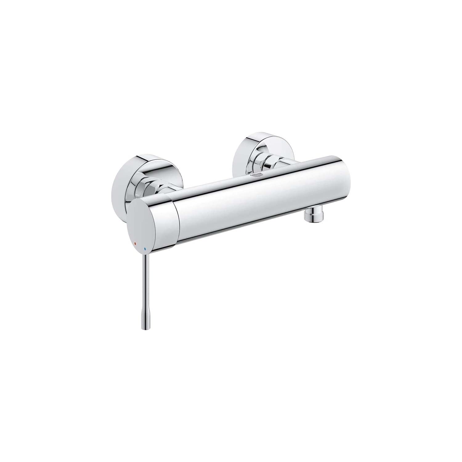 GROHE Essence Wall Mounted Exposed Shower Mixer Tap (Metal Lever, 35 mm Ceramic Cartridge, Integrated Non-Return Valve, Protected Against Backflow, Min Pressure 1.0 Bar), Chrome, 33636001