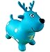 AppleRound Reindeer Bouncer with Hand Pump, Inflatable Deer Space Hopper, Ride-on Bouncy Animal (Light Teal Blue)