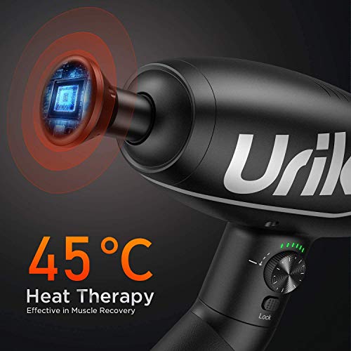 Urikar Heated Massage Gun for Athletes, Electric Handheld Deep Tissue