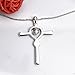 Xingzou Women Cross Pendant Necklace Infinity and Love,Green Heart Crystals,Best Gift Jewelry