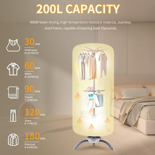 Portable Clothes Dryer, for Apartment, RV and Travel, Secadora de ropa portatil, Mini Dryer Quickly Dry Light Clothes, Underwear, Baby Clothes, Socks and Shoes