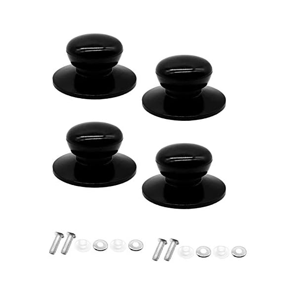 Pot-Lid-KnobsUniversal-Kitchen-Cookware-Lid-Replacement-Knobs-Casserole-Kettle-Cover-Glass-Saucepan-Lid-Pot-Holding-Handles-Black-4 Pot Lid Knobs, Universal Pot Lid Handle Covers, Heat Resistant Kitchen Cookware Pan Lid Cover Hand Grip Replacement…