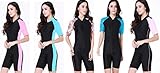 Surfing Suit Women Short Sleeve One Piece Modest Swimwear Sun Protection