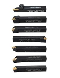 AccusizeTools  Juego de 7 piezas de herramientas de torno de carburo indexable de 1 2" en caja moldeada, # 2387 2004