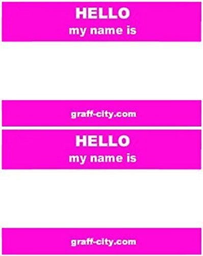 'Hello My Name is' Stickers/Name Label Tags - Pink & White 100-8cm x 6cm — image 1