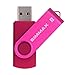 SIMMAX 5Pcs 8GB USB Flash Drive USB 2.0 Flash Drive Memory Stick Fold Storage Thumb Stick Pen Swivel Design (Five Mixed Colors: Black Blue Green Gold Rose)(Mix Color2)