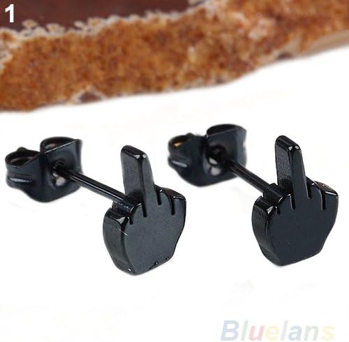 Fashion Punk Cool Black Stainless Steel Men's Ear Studs Earring