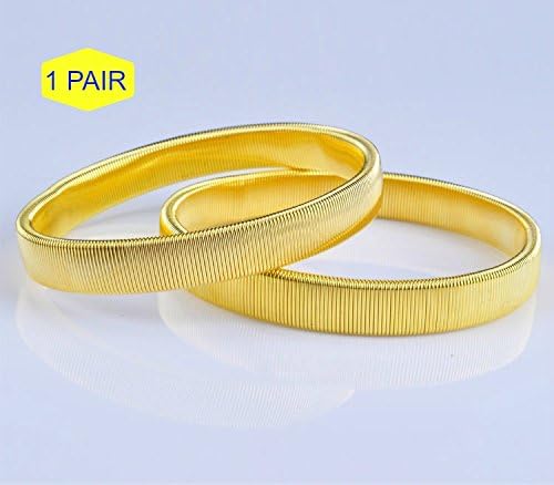 HappySundog Shirt Sleeve Metal Armbands/Garters/Holders - Solid Color Elastic Bracelet Arm Shirt Sleeve (1 Pair) (gold)