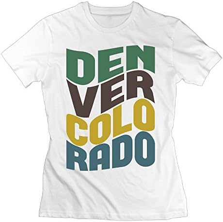 AKKK47 Women's Unique Retro Denver Colorado T Shirt White L
