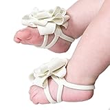 Fullkang 0-12M Baby Toddler Infant Girls Sock Sandals Shoes Barefoot Toe Blooms Shoes (White)
