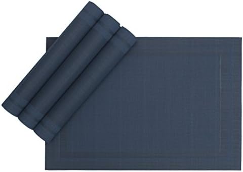 Karateemy Placemats Washable Eco-Friendly Placemat Heat-resistant Non-slip Table Mats for Kitchen Dining Set of 4 Blue