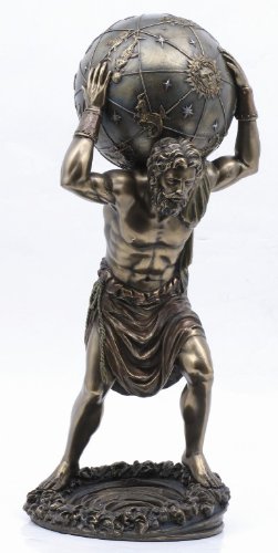 11.75 inch man with atlas globe shrugged resin statue f…
