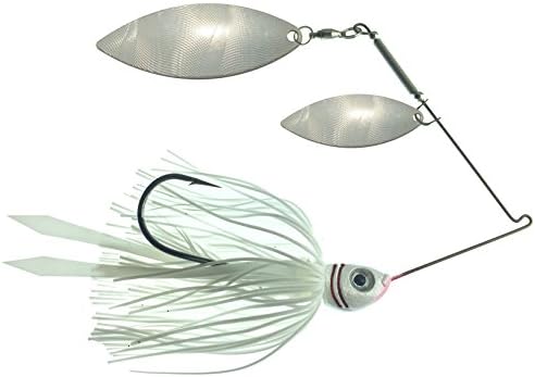White Shad Spinnerbait - Double Willow Spinner Bait Fishing Lures Made in the USA