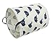 CLOCOR Large Storage Basket,Canvas Fabric Waterproof Storage Bin Collapsible Laundry Hamper for Home,Kids,Toy Organizer (Blue Elephants)