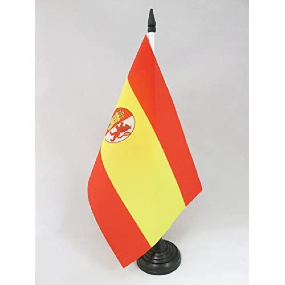 AZ FLAG Nationalist Spanish 1936-1938 Table Flag 5'' x 8'' - Spain Office Decoration 100% Polyester 21 x 14 cm - Mini Desk Flag with Pole and Black Plastic Base