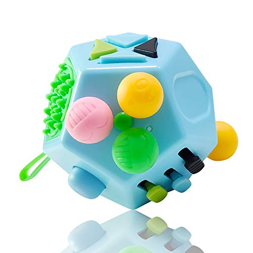 Vcostore 12 Sided Fidget Cube Dodecagon Fidget Toy For Children And Adults Stress And Anxiety Relief Depression Anti Cube For All Ages With Adhd Add Ocd Autism Blue Pricepulse