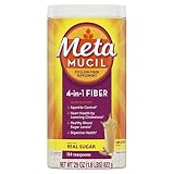 Metamucil Daily Fiber Supplement, 100% Natural Psyllium Husk, Original Coarse Sugar Fiber Powder, 114 Dose
