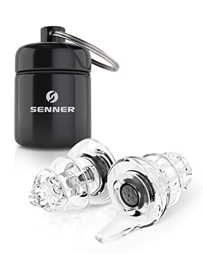Senner MotoPro Ear Protection Ear Plugs for Motorbike and Motorsport, Very Easy to Carry and Quiet, Reduces Wind Noise, Traffic Stays Audible, with Aluminium Case, Reusable