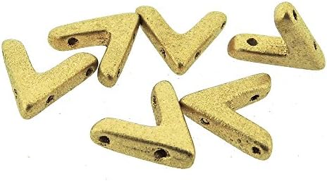 Czech Glass AVA Beads, 3-Hole V-Shaped Beads10x4mm 10pcs - Aztec Gold