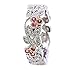 Platinum and Rose Gold Overlay Leaves and Pink Flower Vintage Filigree Eternity Anniversary Ring Band (10)