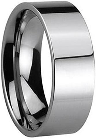 LINGVYTE Tungsten Gold 10MM-Wide High Polished Finish Men's Index Finger Rings Comfort Fit Size 4.5