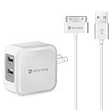 Spater iPhone 4s cable with a 3.1A 10W Dual USB Travel Wall Charger, Foldable Plug for for iPhone 4/4S, iPhone 3G/3GS, iPad 1/2/3, and iPod
