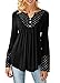 onlypuff Polka Dots Blouse Tops For Women Elegant V-Neck Sexy Ruffle Hem Black XLarge
